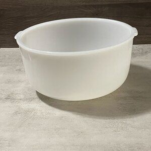 Vintage Glasbake Mixing Bowl 19 CJ  White Glass 4 QT for Sunbeam Mixmaster